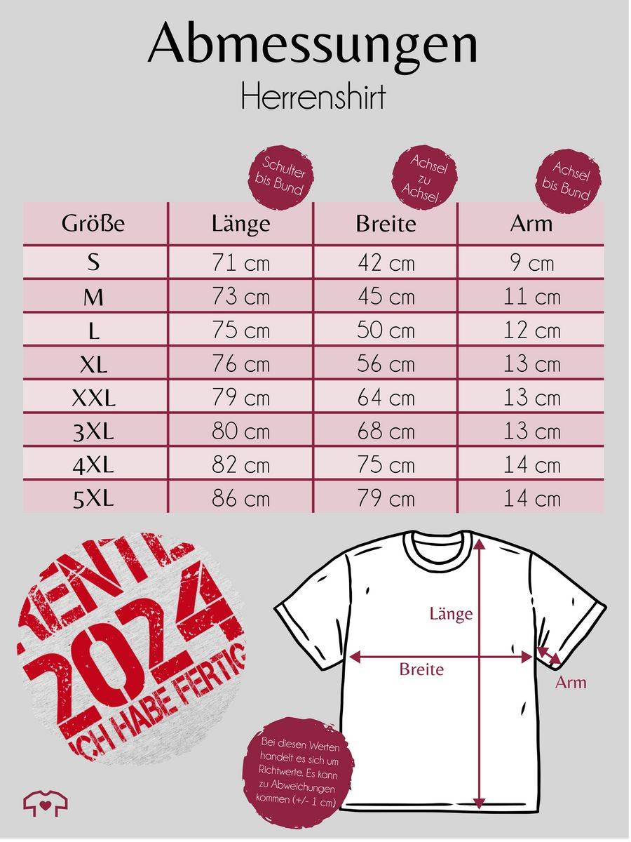 Shirtracer Rente 2024 - Ich Habe Fertig!: Tshirt Turnbeutel Shirtracer
