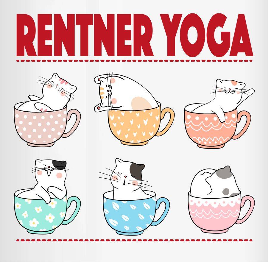 Shirtracer Rentner Yoga Katzen In Tassen: T-Shirt Gym Bag Shirtracer