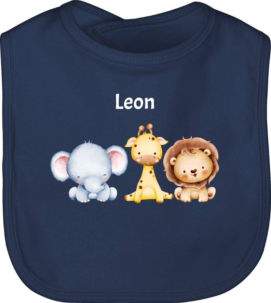 Shirtracer Safaritiere Mit Name - Elefant Giraffe Löwe: Tshirt Turnbeutel Shirtracer