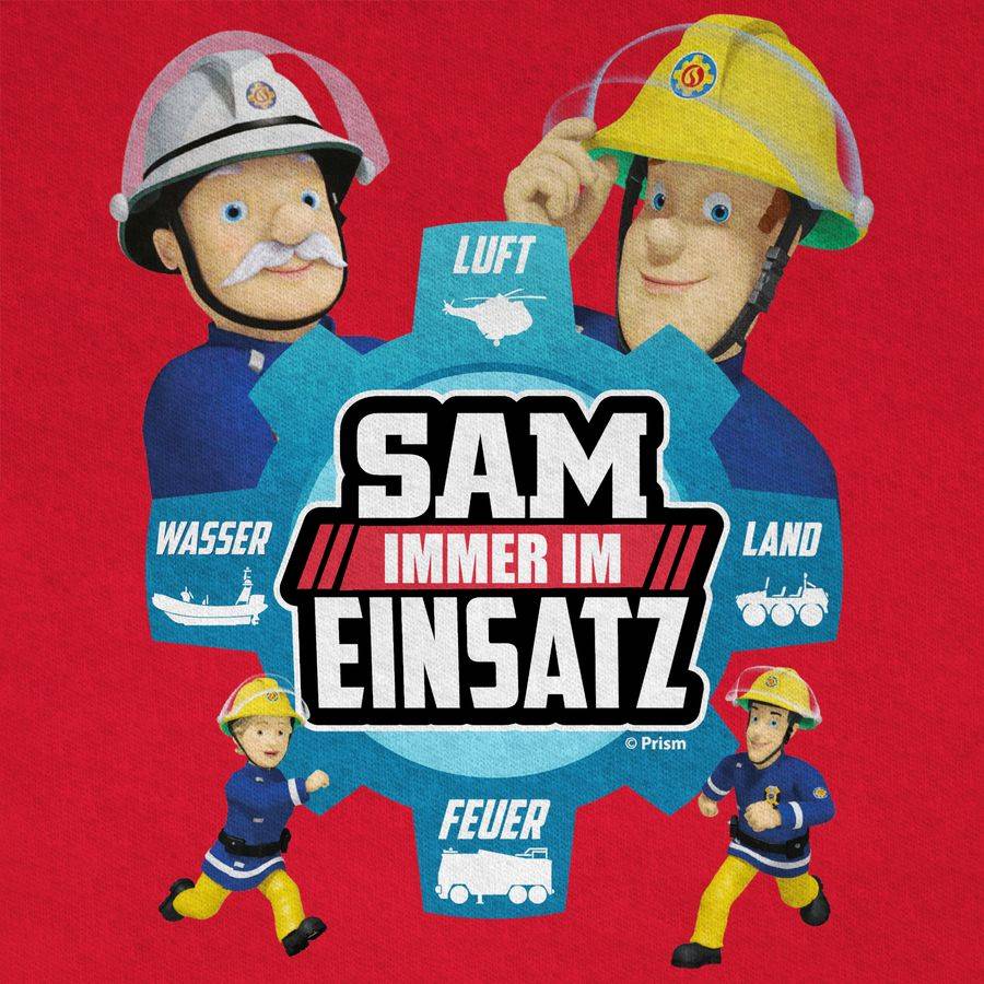 Shirtracer Sam - Immer Im Einsatz - Blau: Tshirt Turnbeutel Shirtracer