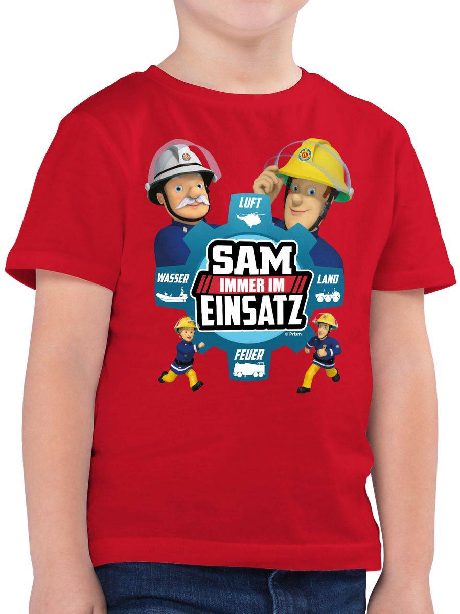Shirtracer Sam - Immer im Einsatz - blau: Tshirt Turnbeutel Shirtracer