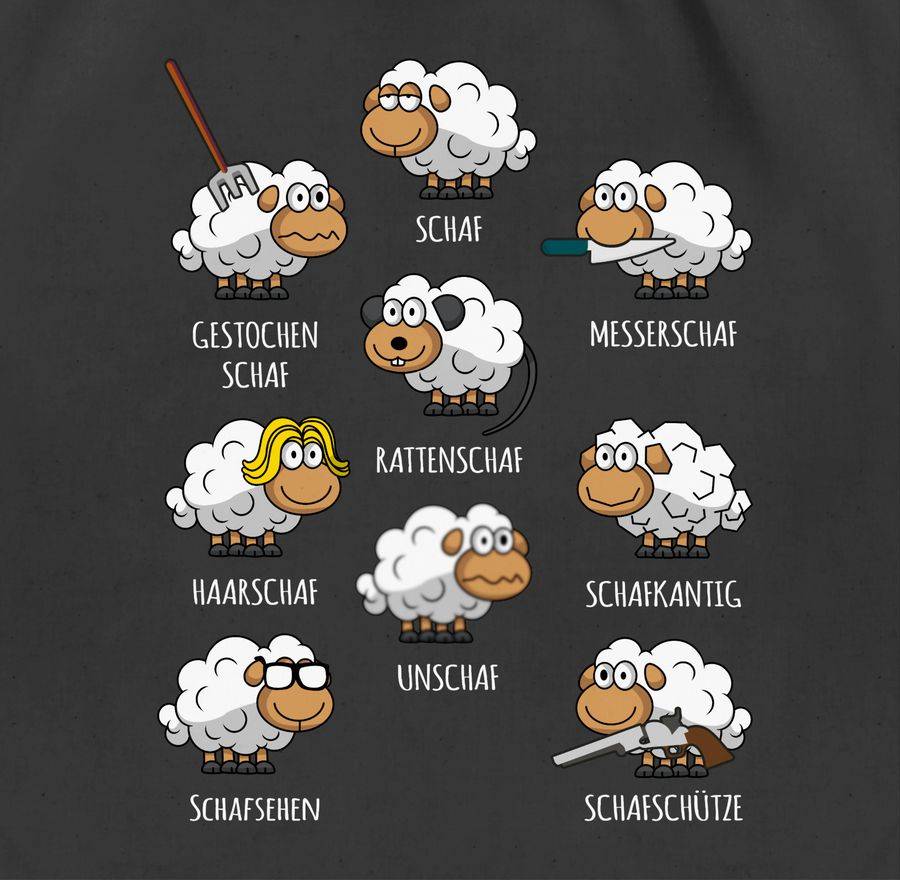 Shirtracer Schafe Schäfchen Schäfer Schaf Sheep Schafbauer Lustig Witzig: Tshirt Rucksack Shirtracer