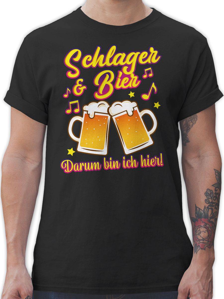Shirtracer Schlager & Bier darum bin ich hier! Shirts & Mehr Shirtracer