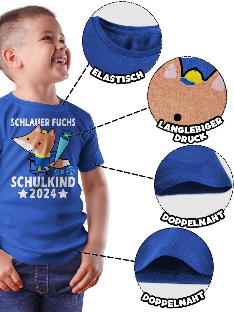 Shirtracer Schlauer Fuchs Schulkind 2024 Shirts & Mehr Shirtracer
