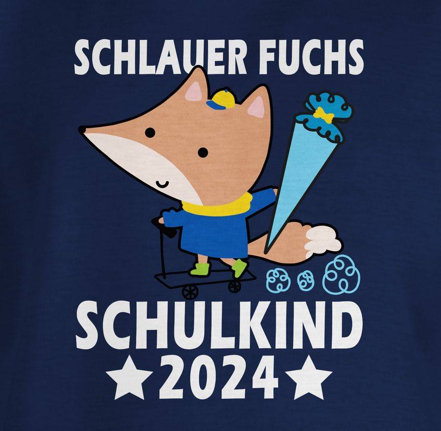 Shirtracer Schlauer Fuchs Schulkind 2024 Shirts & Mehr Shirtracer