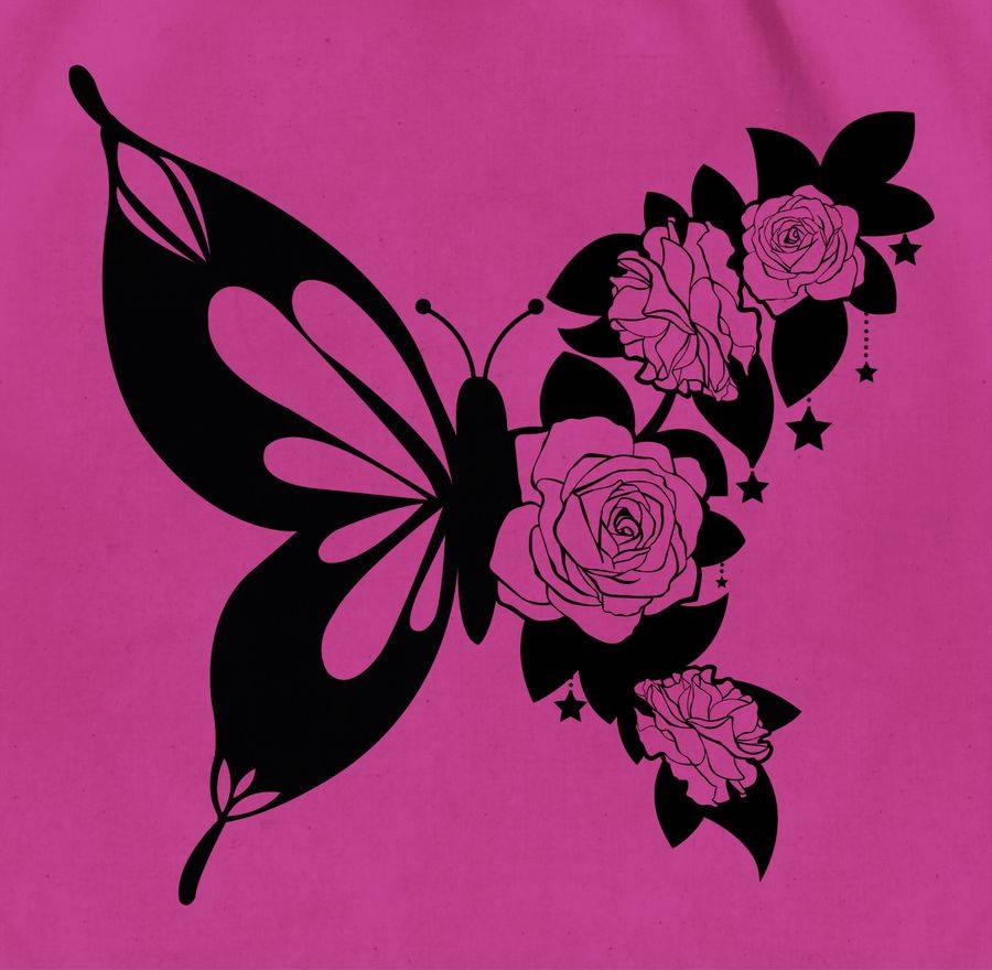 Shirtracer Schmetterling Mit Blumen - Schwarz Shirts & Mehr Shirtracer