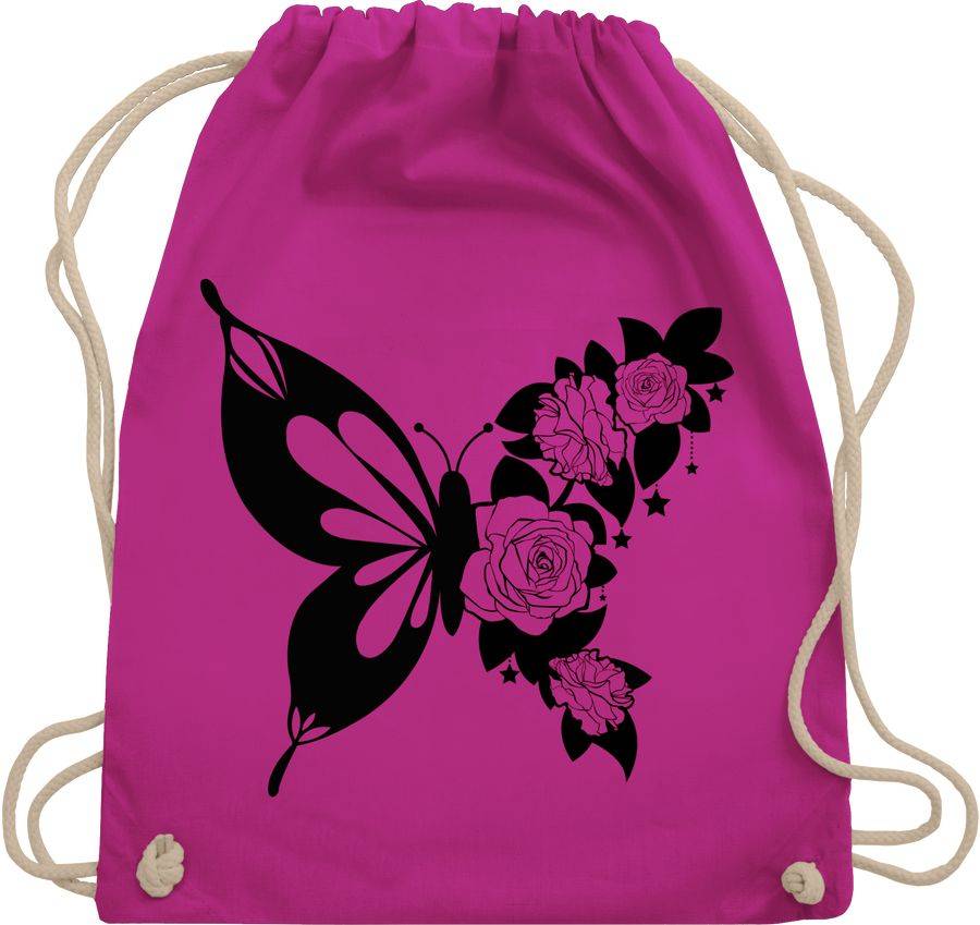 Shirtracer Schmetterling mit Blumen - schwarz Shirts & Mehr Shirtracer