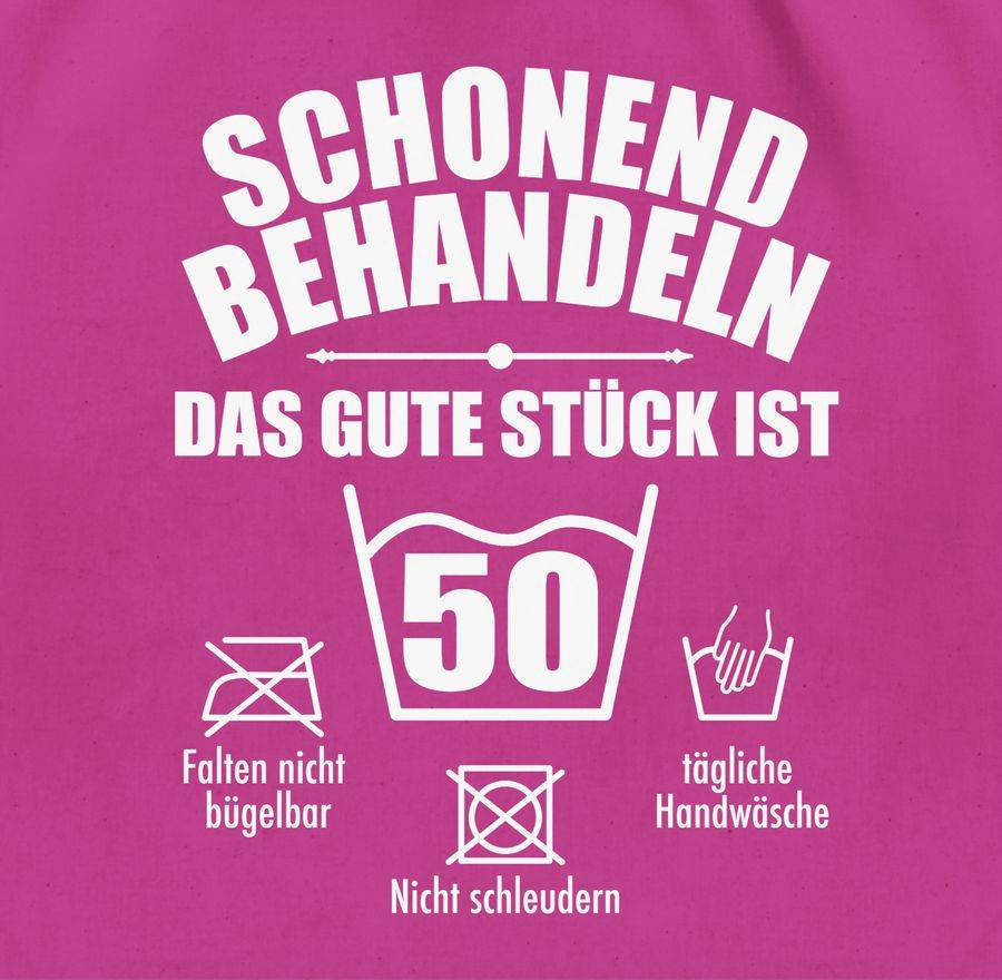Shirtracer Schonend Behandeln Das Gute Stück Ist Fünfzig - Weiß: Tshirt Gym Bag Shirtracer