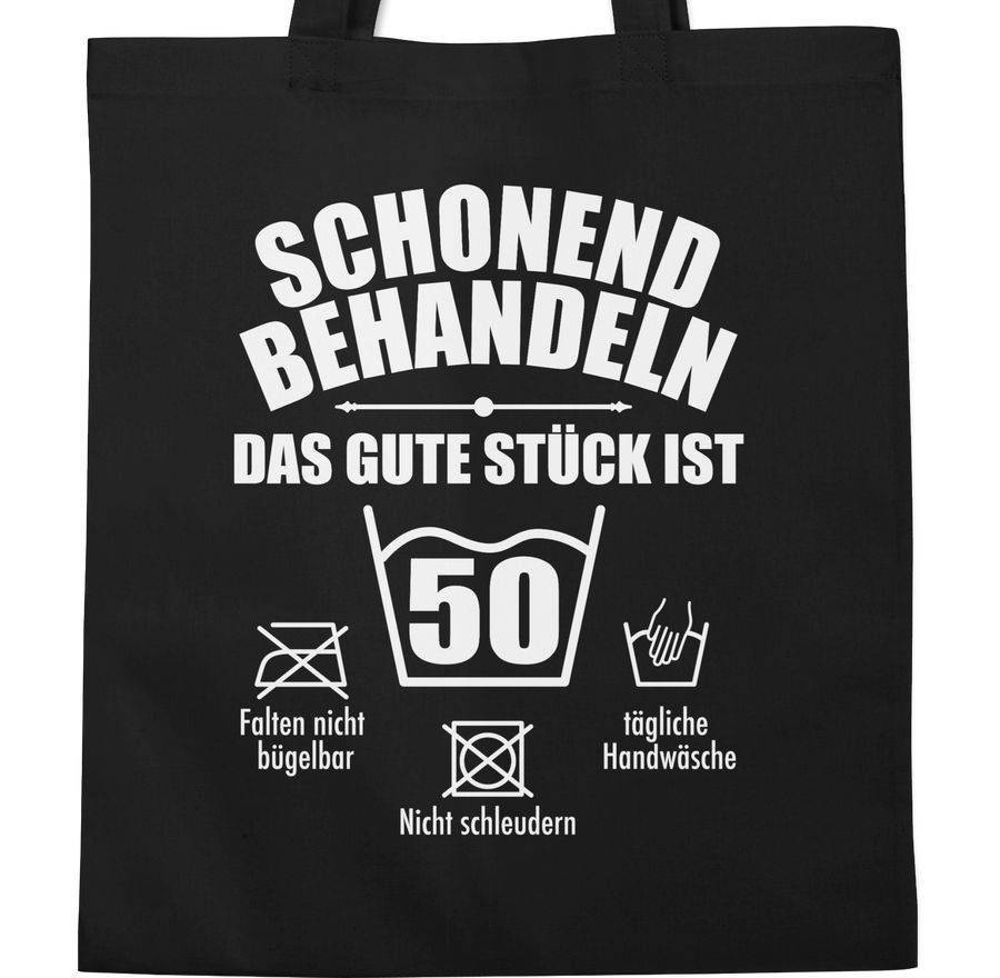 Shirtracer Schonend Behandeln Das Gute Stück Ist Fünfzig - Weiß: Tshirt Gym Bag Shirtracer