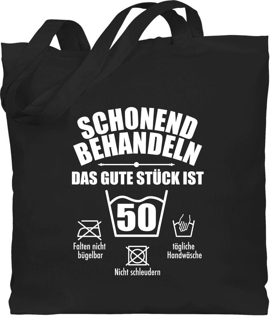 Shirtracer Schonend behandeln das gute Stück ist fünfzig - weiß: Tshirt Gym Bag Shirtracer