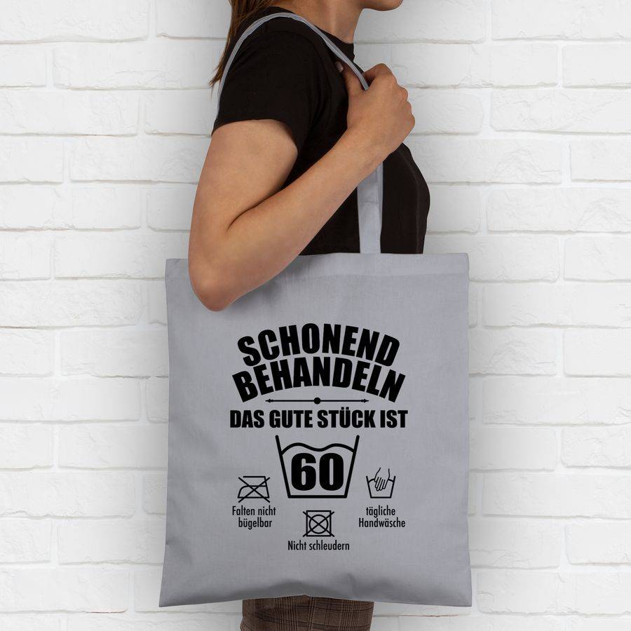 Shirtracer Schonend Behandeln Das Gute Stück Ist Sechzig - Schwarz: Tshirt Gym Bag Shirtracer