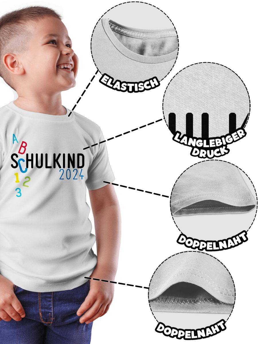 Shirtracer Schulkind 2024 ABC Blau Shirts & Mehr Shirtracer