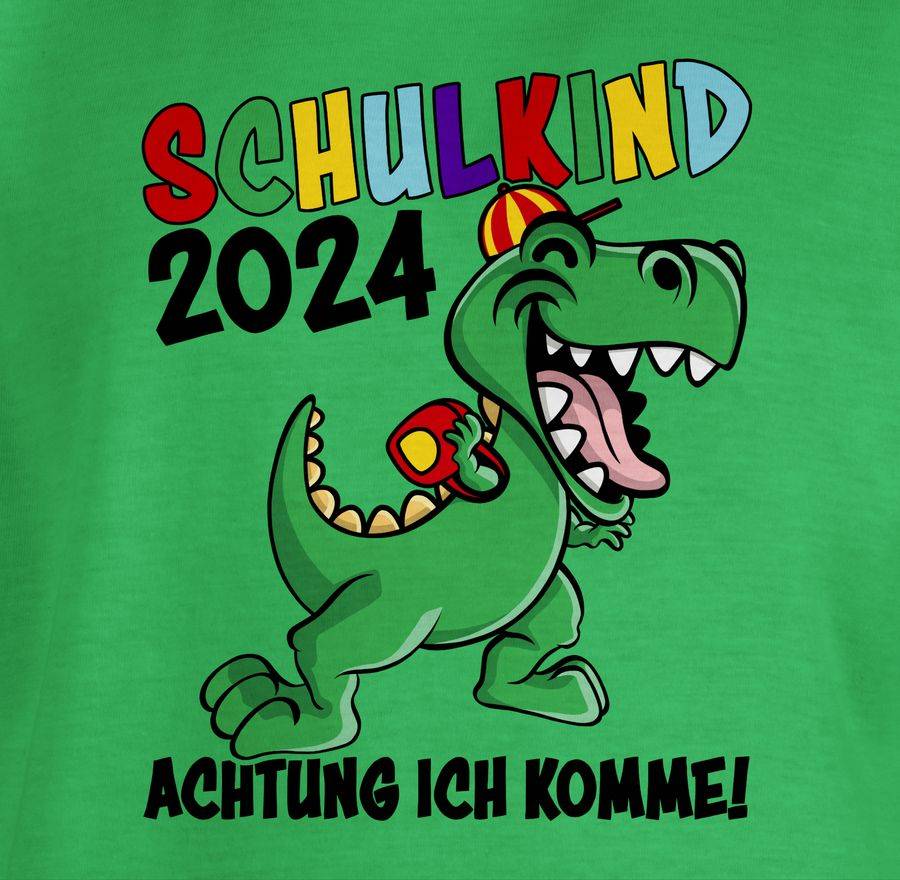Shirtracer Schulkind 2024 Achtung Ich Komme! - Schwarz: Tshirt Turnbeutel Shirtracer