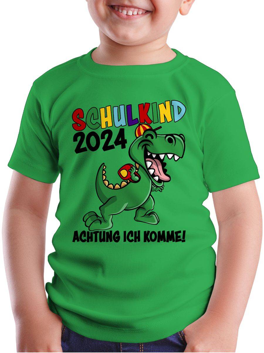 Shirtracer Schulkind 2024 Achtung Ich Komme! - Schwarz: Tshirt Turnbeutel Shirtracer