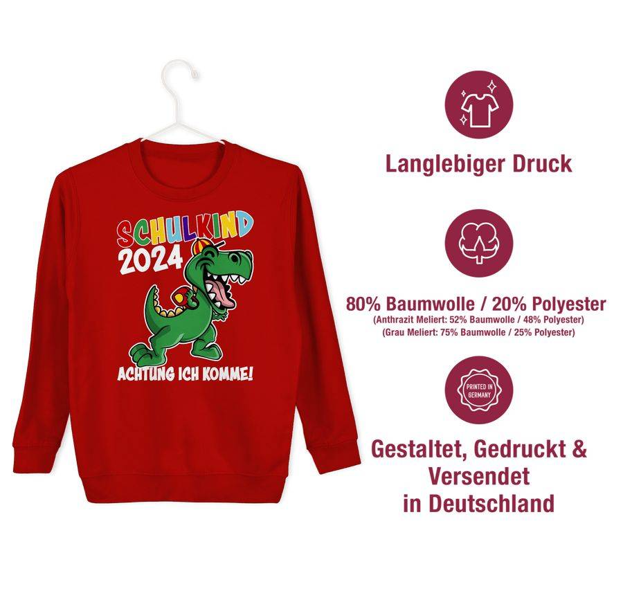 Shirtracer Schulkind 2024 Dino Dinosaurier Shirts & Mehr Shirtracer