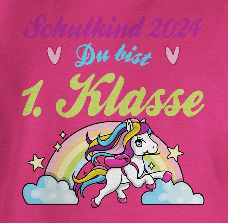 Shirtracer Schulkind 2024 - Du Bist 1. Klasse Pferd Und Regenbogen: Tshirt Gym Bag Shirtracer