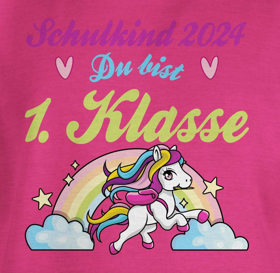 Shirtracer Schulkind 2024 - Du Bist 1. Klasse Pferd Und Regenbogen: Tshirt Gym Bag Shirtracer