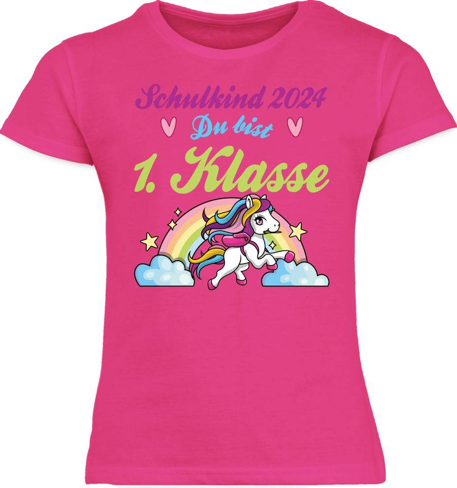 Shirtracer Schulkind 2024 - du bist 1. Klasse Pferd und Regenbogen: Tshirt Gym Bag Shirtracer