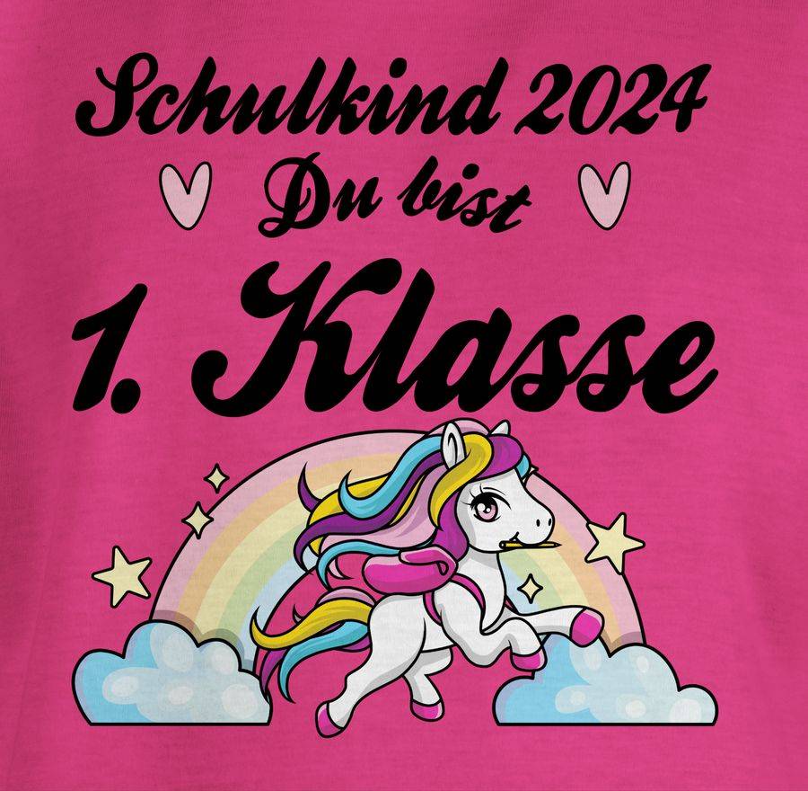 Shirtracer Schulkind 2024 - Du Bist Erstklassig - Pferd: T-Shirt Turnbeutel Shirtracer