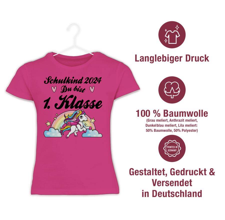 Shirtracer Schulkind 2024 - Du Bist Erstklassig - Pferd: T-Shirt Turnbeutel Shirtracer