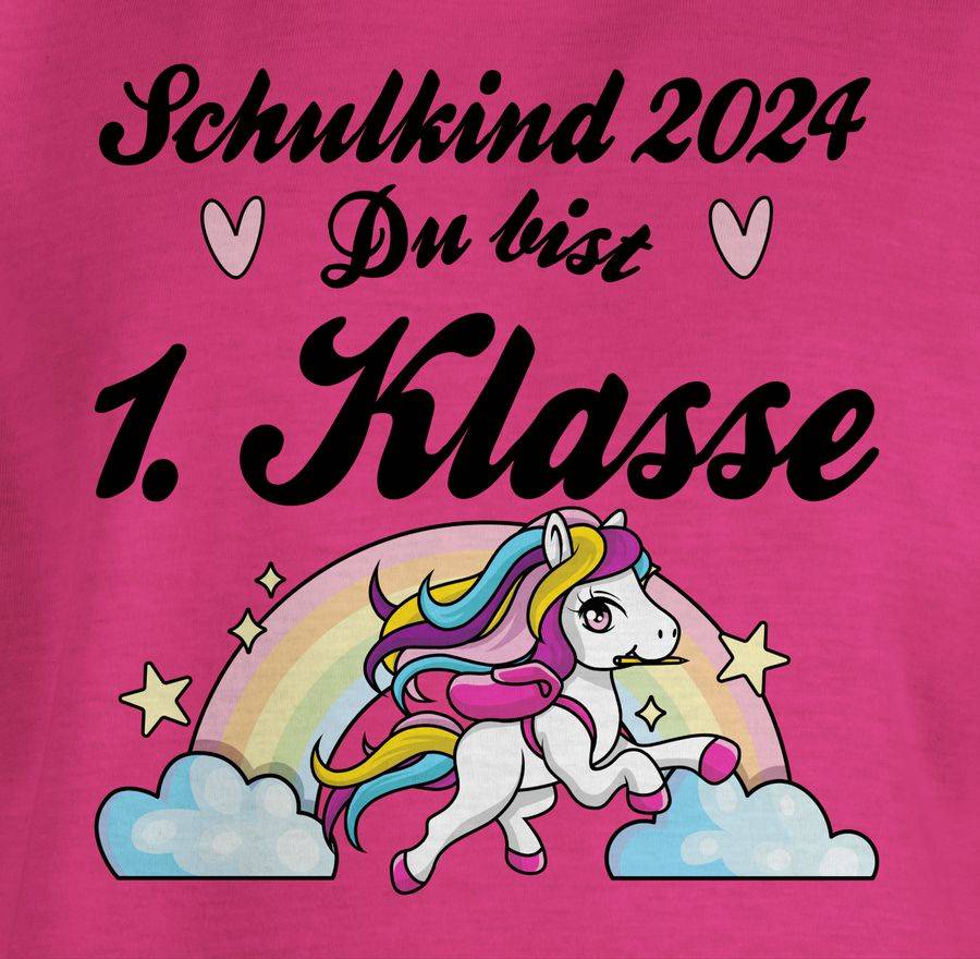 Shirtracer Schulkind 2024 - Du Bist Erstklassig - Pferd: T-Shirt Turnbeutel Shirtracer