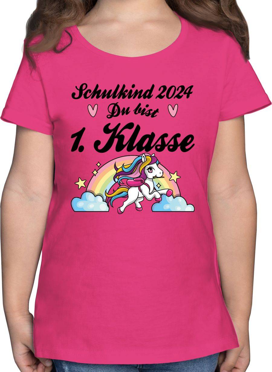 Shirtracer Schulkind 2024 - Du bist Erstklassig - Pferd: T-Shirt Turnbeutel Shirtracer
