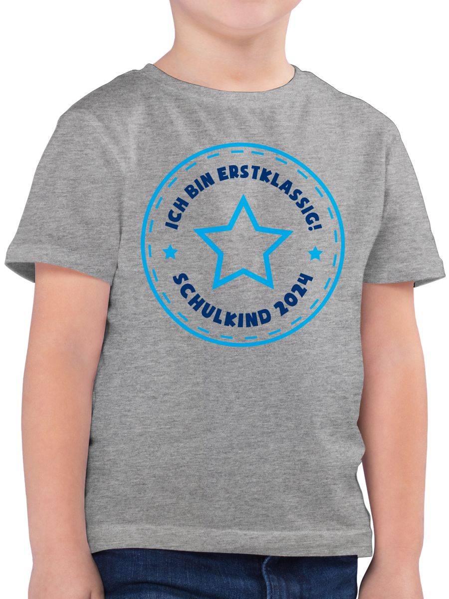 Shirtracer Schulkind 2024 Ich Bin Erstklassig Stern Blau: T-Shirt Gym Bag Shirtracer