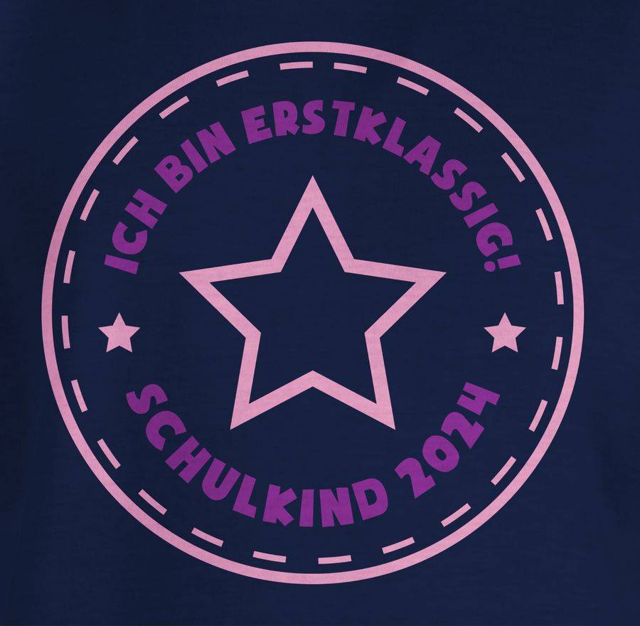 Shirtracer Schulkind 2024 Ich Bin Erstklassig Stern Rosa: T-Shirt Rucksack Shirtracer