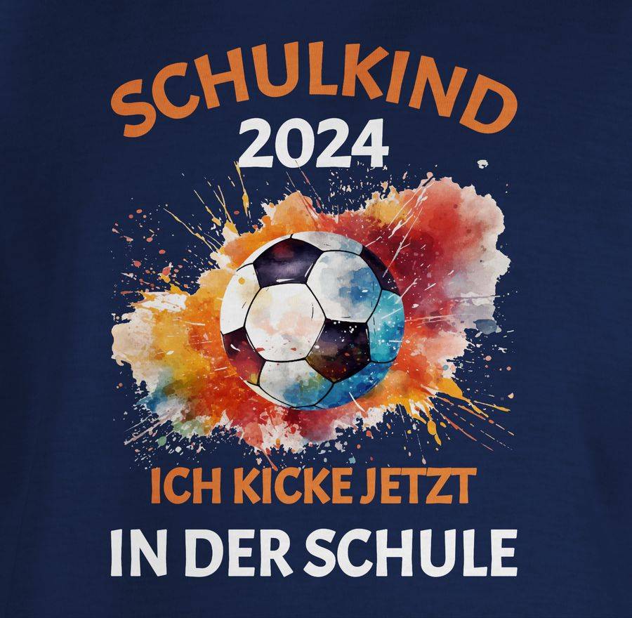 Shirtracer Schulkind 2024 Ich Kicke Jetzt In Der Schule Geschenk Einschulung Fußball: T Shirtracer