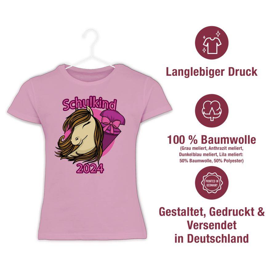 Shirtracer Schulkind 2024 Pferd Mit Schultüte Shirts & Mehr Shirtracer