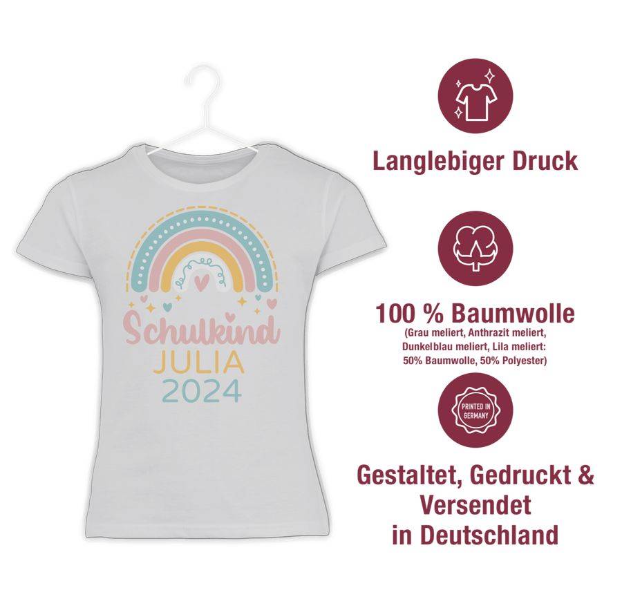 Shirtracer Schulkind 2024 Regenbogen Shirts & Mehr Shirtracer