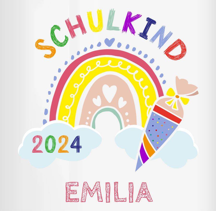 Shirtracer Schulkind 2024 Regenbogen: T-Shirt Rucksack Shirtracer