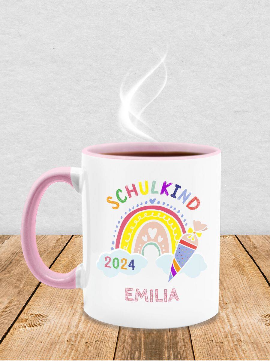 Shirtracer Schulkind 2024 Regenbogen: T-Shirt Rucksack Shirtracer