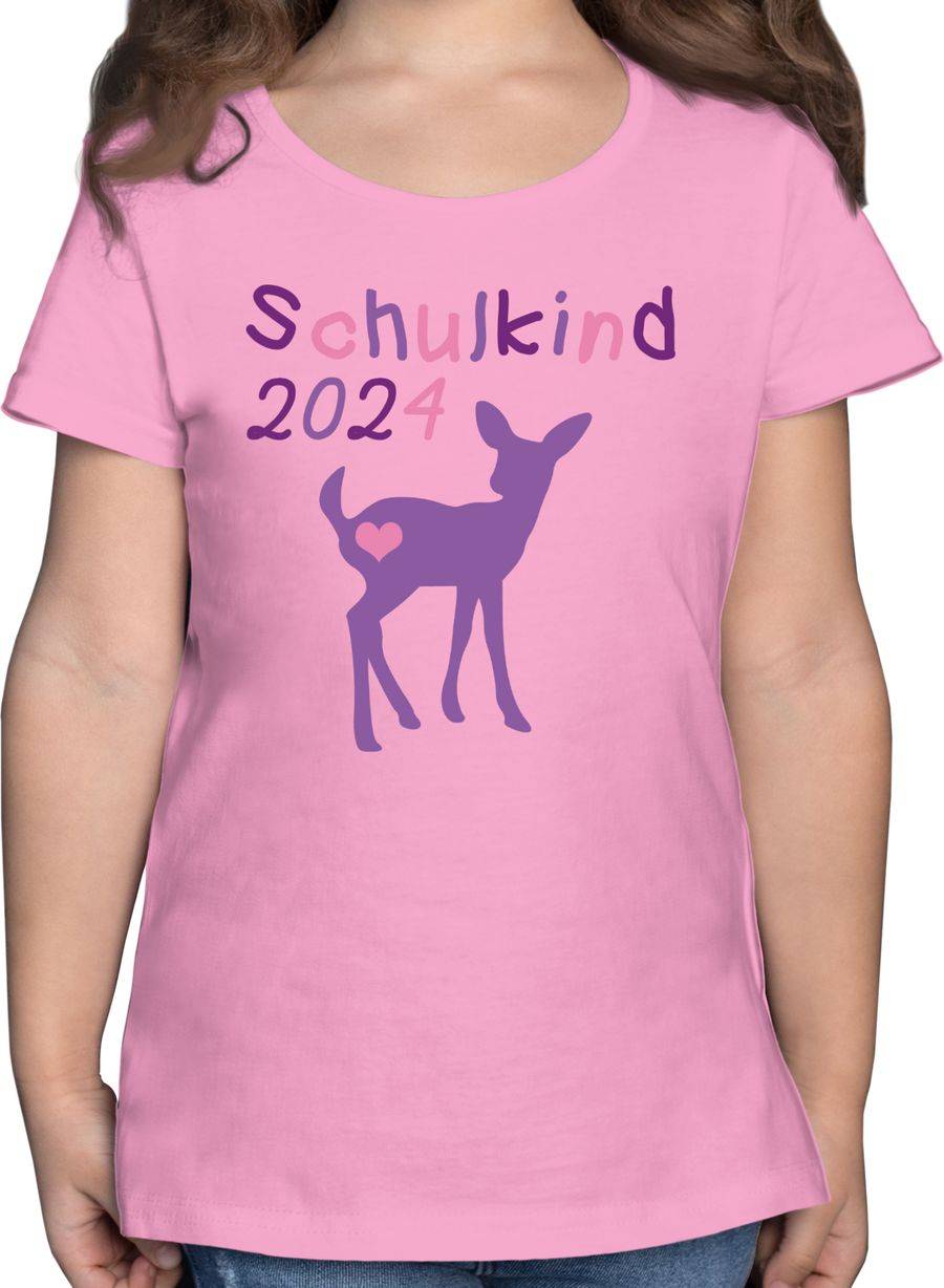 Shirtracer Schulkind 2024 Reh Kitz Lila Shirts & Mehr Shirtracer