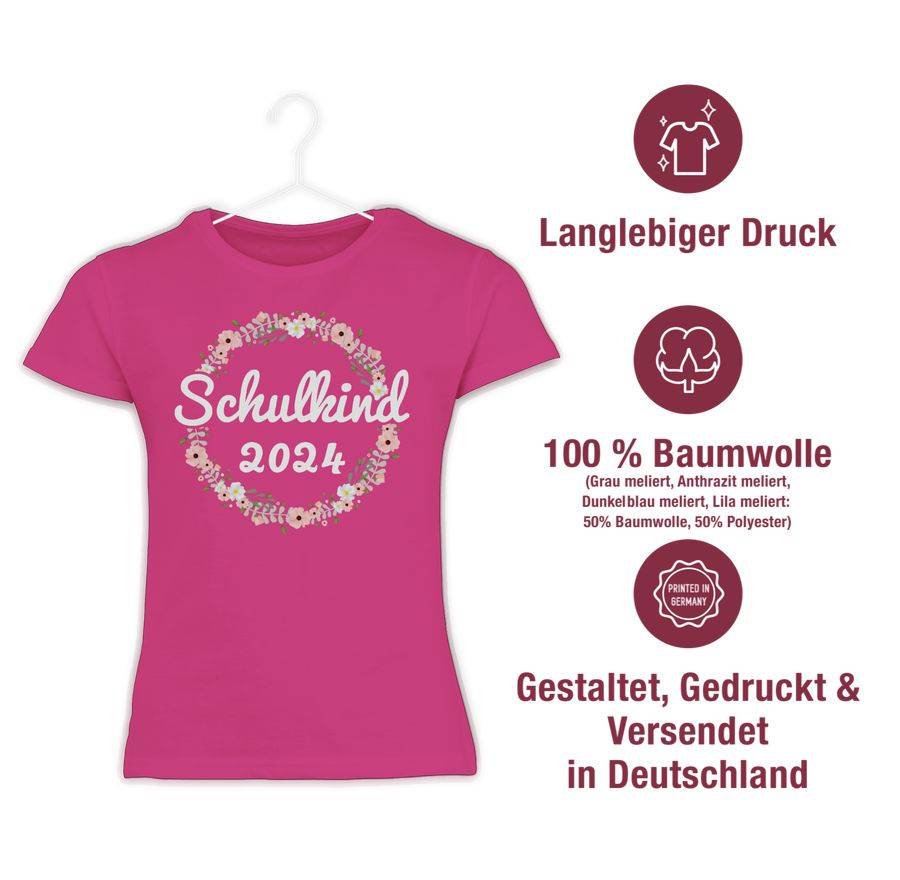 Shirtracer Schulkind 2024: Tshirt Turnbeutel Shirtracer