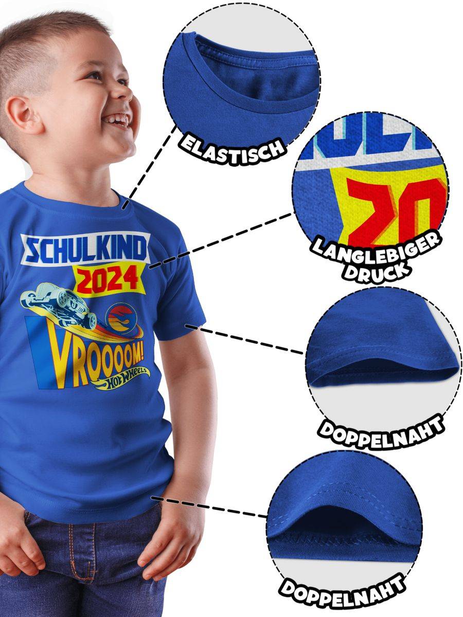 Shirtracer Schulkind 2024 - Vroooom!: Tshirt Turnbeutel Shirtracer