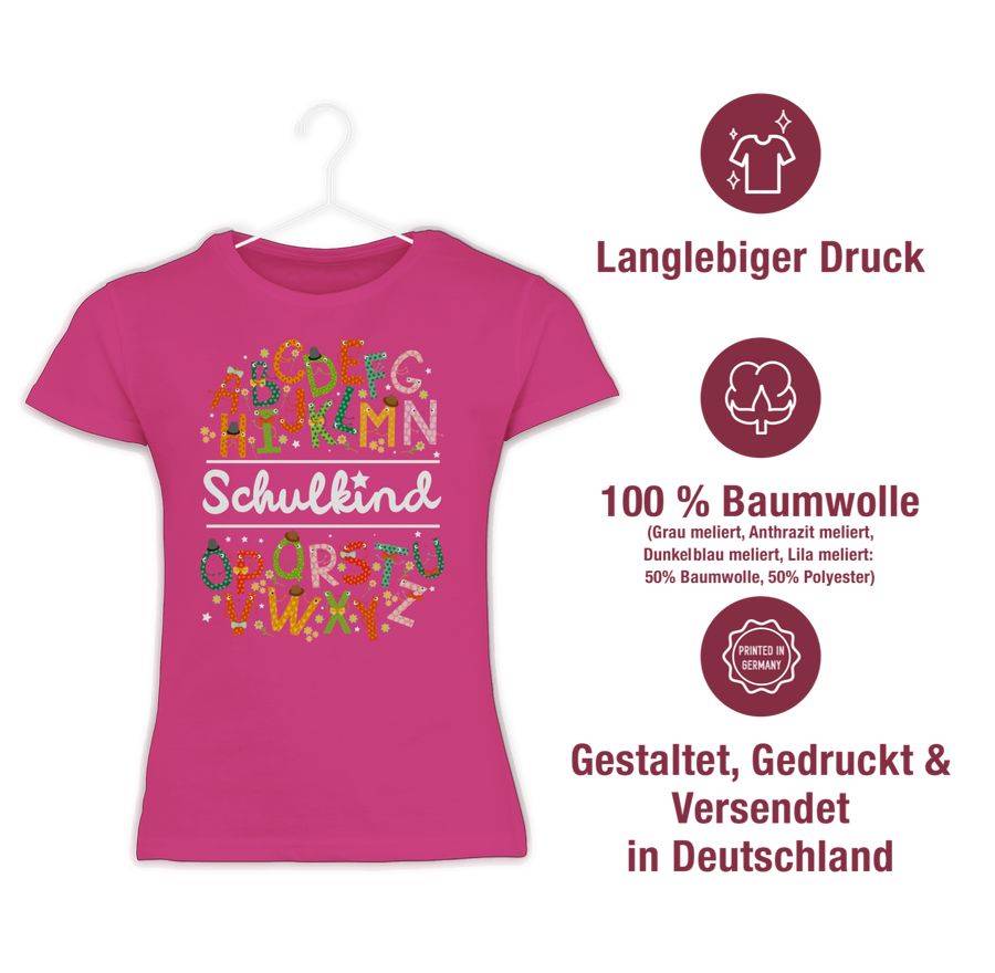 Shirtracer Schulkind Alphabetmonster: T-Shirt Turnbeutel Shirtracer