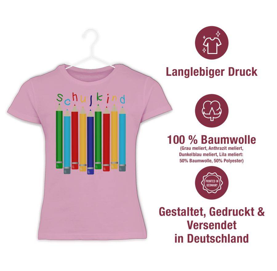 Shirtracer Schulkind Buntstifte: T-Shirt Rucksack Shirtracer