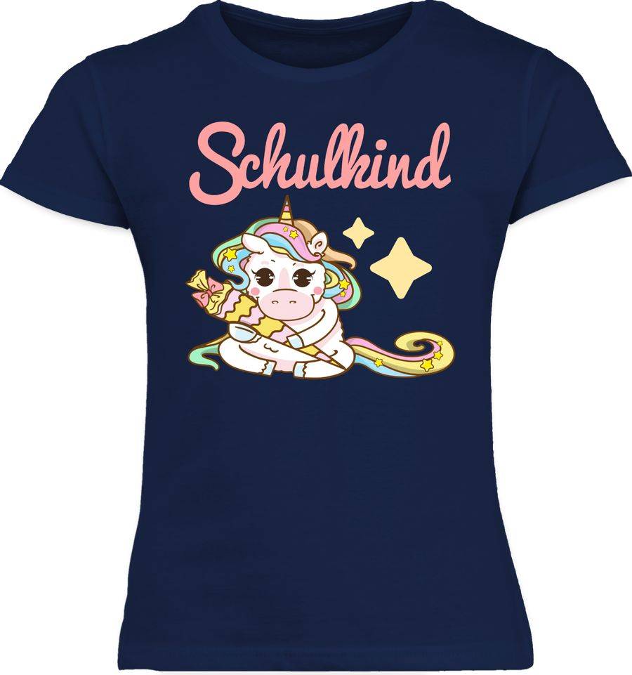 Shirtracer Schulkind Einhorn mit Schultüte: Tshirt Rucksack Shirtracer