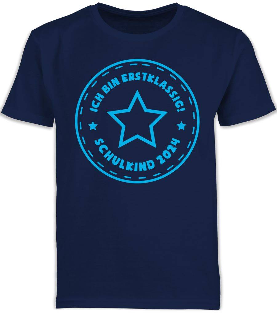 Shirtracer Schulkind Ich bin erstklassig Stern hellblau 2024 Shirts & Mehr Shirtracer