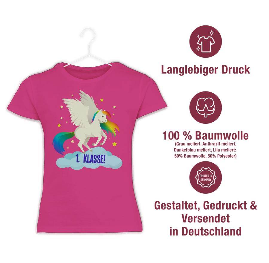 Shirtracer Schulstart Regenbogen-Pferd Shirts & Mehr Shirtracer