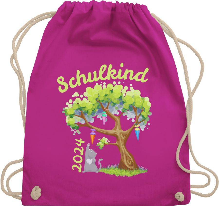 Shirtracer Schultütenbaum 2024 Mädchen: T-Shirt Turnbeutel Shirtracer