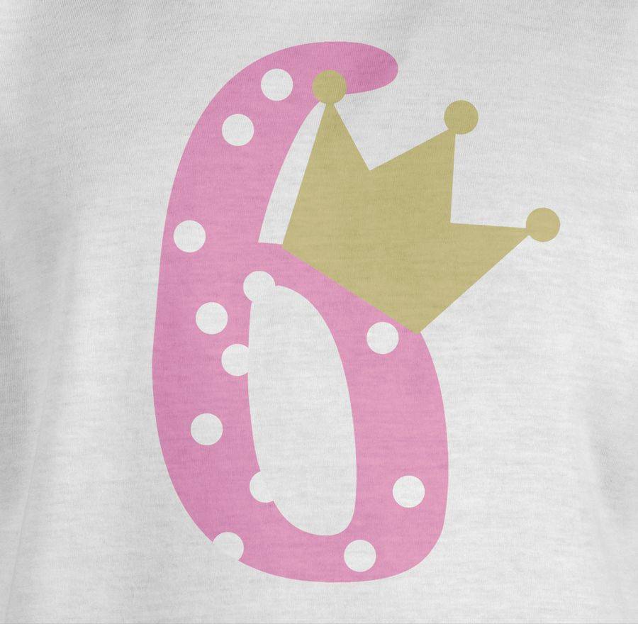 Shirtracer Sechs Krone Mädchen Sechster Shirts & Mehr Shirtracer