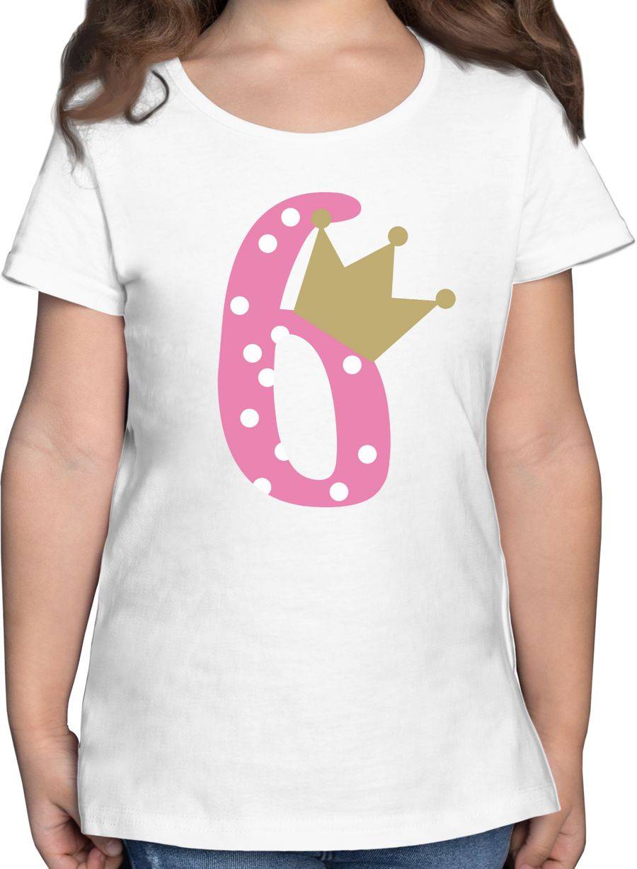 Shirtracer Sechs Krone Mädchen Sechster Shirts & Mehr Shirtracer