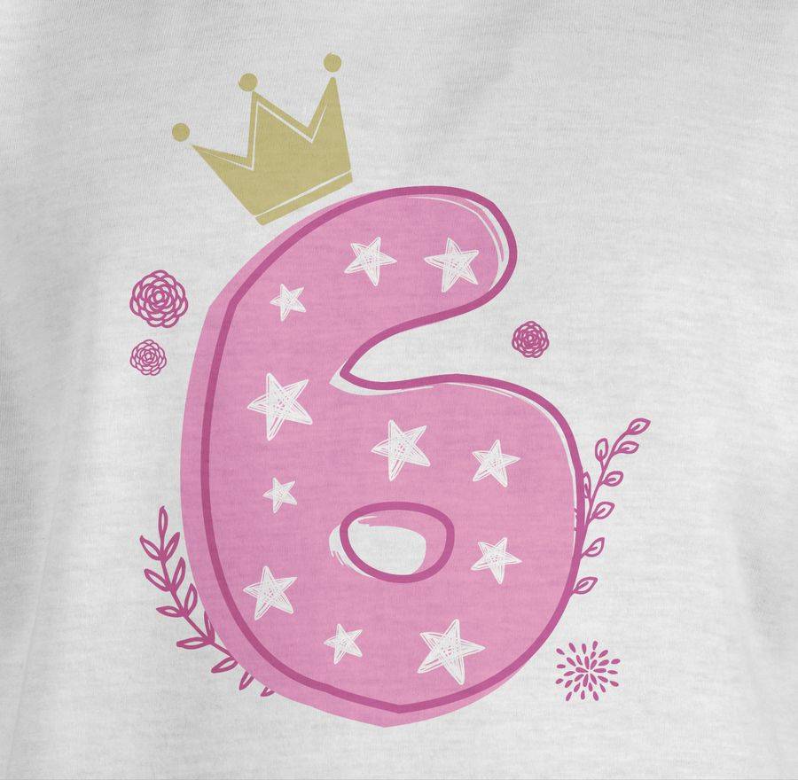 Shirtracer Sechster Mädchen Krone Sterne Shirts & Mehr Shirtracer