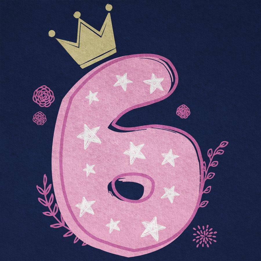 Shirtracer Sechster Mädchen Krone Sterne Shirts & Mehr Shirtracer