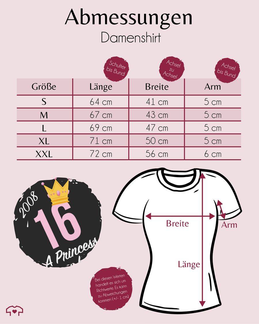 Shirtracer Sechzehnter Mädchen Princess 2008: Tshirt Turnbeutel Shirtracer