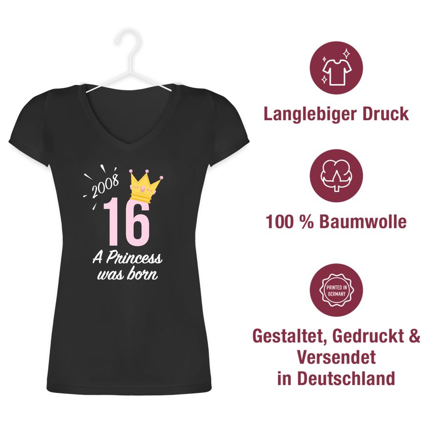 Shirtracer Sechzehnter Mädchen Princess 2008: Tshirt Turnbeutel Shirtracer