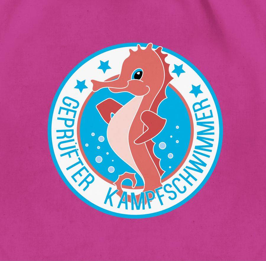 Shirtracer Seepferdchen Schwimmer: T-Shirt Turnbeutel Shirtracer