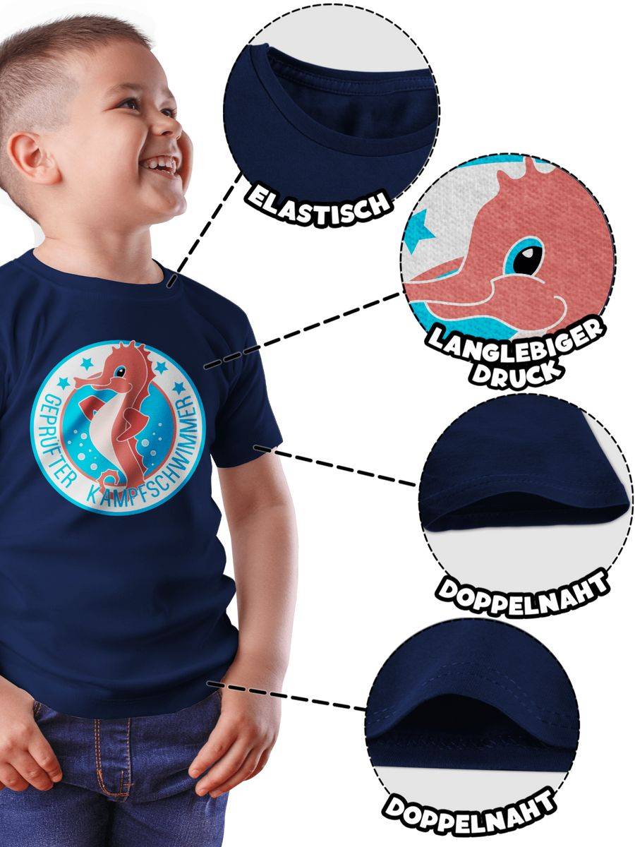 Shirtracer Seepferdchen Schwimmer: T-Shirt Turnbeutel Shirtracer